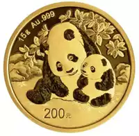 Złota Chińska Panda 15 gramów 2024 złota moneta rewers