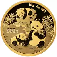 Chińska Panda 15 gramów 2025 - złota moneta