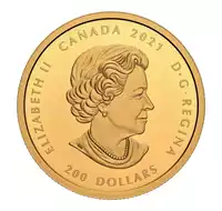 Złota moneta z diamentem 200 CAD 2021 rewers