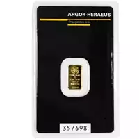 Złota sztabka 1 gram Argor-Heraeus awers