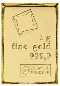 1 gram - złota sztabka