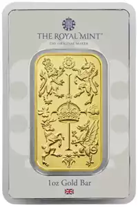 Złota sztabka 1 uncja Koronacja Royal Mint tył