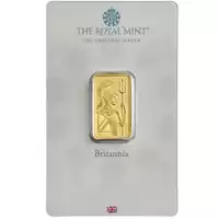 Złota sztabka 10 gramów Britannia Royal Mint awers opakowanie