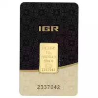 Złota sztabka 10 gramów IGR przód