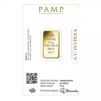 Złota sztabka 10 gramów Pamp