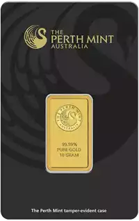 Złota sztabka 10 gramów Perth Mint awers