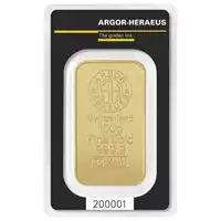 Złota sztabka 100 gramów Argor-Heraeus