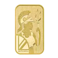 Złota sztabka 100 gramów Britannia Royal Mint awers