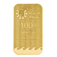 Złota sztabka 100 gramów Britannia Royal Mint rewers