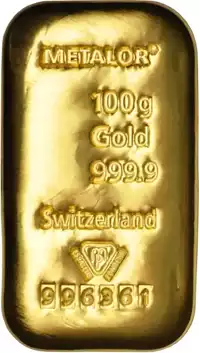 Złota sztabka 100 gramów różni producenci odlewana