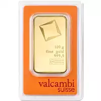Złota sztabka 100 gramów Valcambi awers