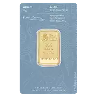 Złota sztabka 20 gramów Britannia Royal Mint opakowanie rewers