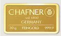 Złota sztabka 20 gramów C.Hafner
