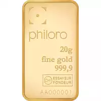 Złota sztabka 20 gramów Valcambi Philoro