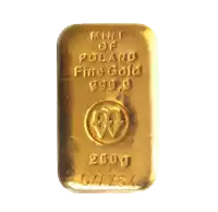 Zestaw 2 x złota sztabka 250 gramów Mennica Polska