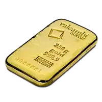 Złota sztabka 250 gramów Valcambi awers
