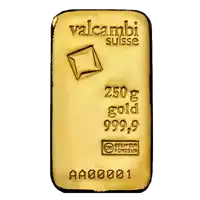 Złota sztabka 250 gramów Valcambi