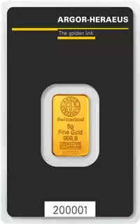 Złota sztabka 5 gramów Argor-Heraeus Kinebar