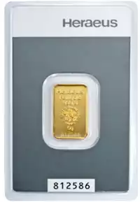Złota sztabka 5 gramów Kinebar Heraeus