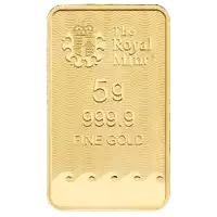 Złota sztabka 5 gramów Royal Mint Happy Birthday tył