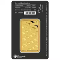 Złota sztabka 50 gramów Perth Mint rewers