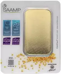 Złota sztabka 50 gramów Saamp tył