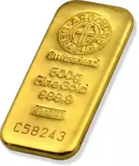 Złota sztabka 500 gramów Argor-Heraeus odlewana