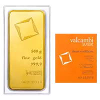 Złota sztabka 500 gramów Valcambi bita