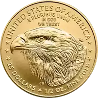 Złoty Amerykański Orzeł 1/2 uncji 2024 złota moneta rewers