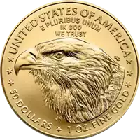Złoty Amerykański Orzeł 1 uncja 2024 złota moneta rewers