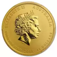 Złoty Australijski Lunar – Rok Psa 2018 1/10 uncji złota moneta awers