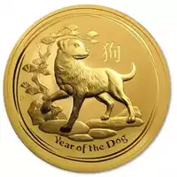 Złoty Australijski Lunar – Rok Psa 2018 1/10 uncji złota moneta rewers