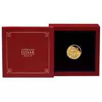 Złoty Australijski Lunar – Rok Smoka 2024 1/10 uncji Proof złota moneta pudełko