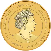 Złoty Australijski Lunar – Rok Smoka 2024 1/2 uncji złota moneta awers