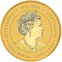 Złoty Australijski Lunar – Rok Smoka 2024 1/20 uncji złota moneta awers