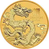 Złoty Australijski Lunar – Rok Smoka 2024 10 uncji złota moneta rewers