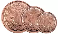 Złoty Brytyjski Suweren 2022 Memoriał Królowej Elżbiety II Proof - zestaw 3 złotych monet