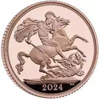 Złoty Brytyjski Suweren 2024 Proof - złota moneta