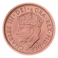 Złoty Brytyjski Suweren Koronacja Jego Królewskiej Mości Króla Karola III 2023 złota moneta awers