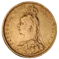 Złoty Brytyjski Suweren - Królowa Wiktoria Jubileusz 1887 - 1893 - złota moneta