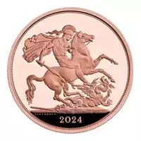 Złoty Brytyjski Suweren zestaw 5 monet 2024 Proof złota moneta rewers