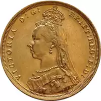 Złoty Brytyjski Suweren – Jubileusz Królowej Wiktorii 1887 - 1893 - złota moneta