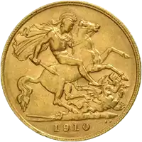 Złoty Brytyjski Suweren – Król Edward VII rewers