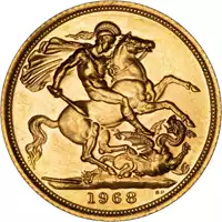 Złoty Brytyjski Suweren – Królowa Elżbieta II 1957-1968 - złota moneta