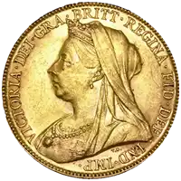 Złoty Brytyjski Suweren - Królowa Wiktoria "Stara Głowa" - złota moneta