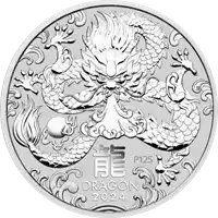 Australijski Lunar: Rok Smoka 2024 5 uncji - srebrna moneta