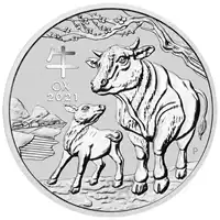 Australijski Lunar: Rok Wołu 2021 2 uncje - srebrna moneta