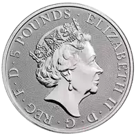 Bestie Królowej 2020: Biały Lew Mortimerów 2 uncje - srebrna moneta