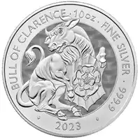 Bestie Tudorów: Czarny Byk z Clarence 10 uncji 2023 - srebrna moneta