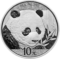 Chińska Panda 30 gramów 2018 - srebrna moneta